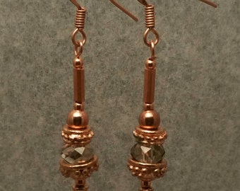 Crystal Bead Drop Copper Earrings by Nonpareil, Ltd. #EMB-150107-4