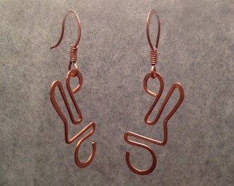 Copper Hand-Hammered Freeform Wire Earrings by Nonpareil, Ltd. #EFF-150127-5