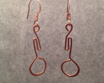 Copper Hand-Hammered Freeform Wire Earrings by Nonpareil, Ltd. #EFF-150127-7