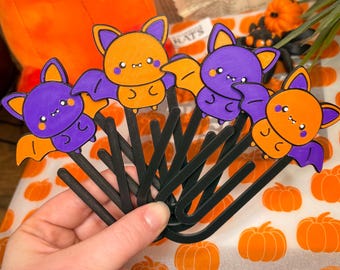 Halloween-Lesezeichen mit niedlichen Fledermäusen im Jumbo-Design – 3D-Lesezeichen – Süßes Geschenk für Bücherwürmer