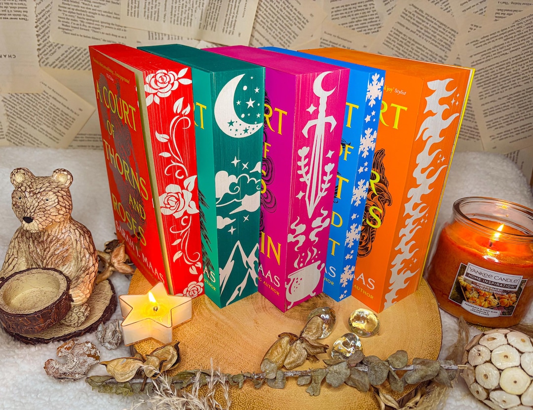 A Court of Thorns and Roses Paperback Set Custom Sprayed/hand Painted ...