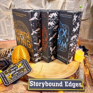 Fourth Wing och Iron Flame, Onyx Storm Pocketböcker Specialdesignade handsprayade kanter