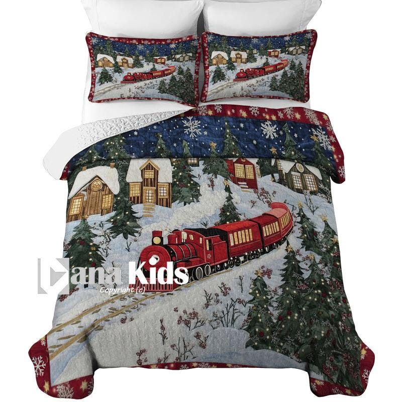 26 Festive Christmas Bedding Sets for a Merry Bedroom Makeover: Cozy Up Your Space with Holiday Cheer! 8 Custom Christmas Lightweight Puzzle Quilt or Duvet Zipper Cover…