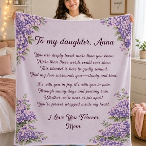 Coperta personalizzata per mia figlia dalla mamma, regalo personalizzato e motivazionale per dire "Sei profondamente amata", regalo di compleanno o laurea, coperta ricordo