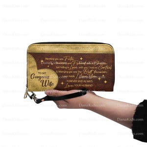 Custom To My Wunderschöne Frau Geldbörse, Name Herz Cluth, Muttertagsgeschenk, Geburtstagsgeschenk, Valentine Geschenk, Weihnachtsgeschenk