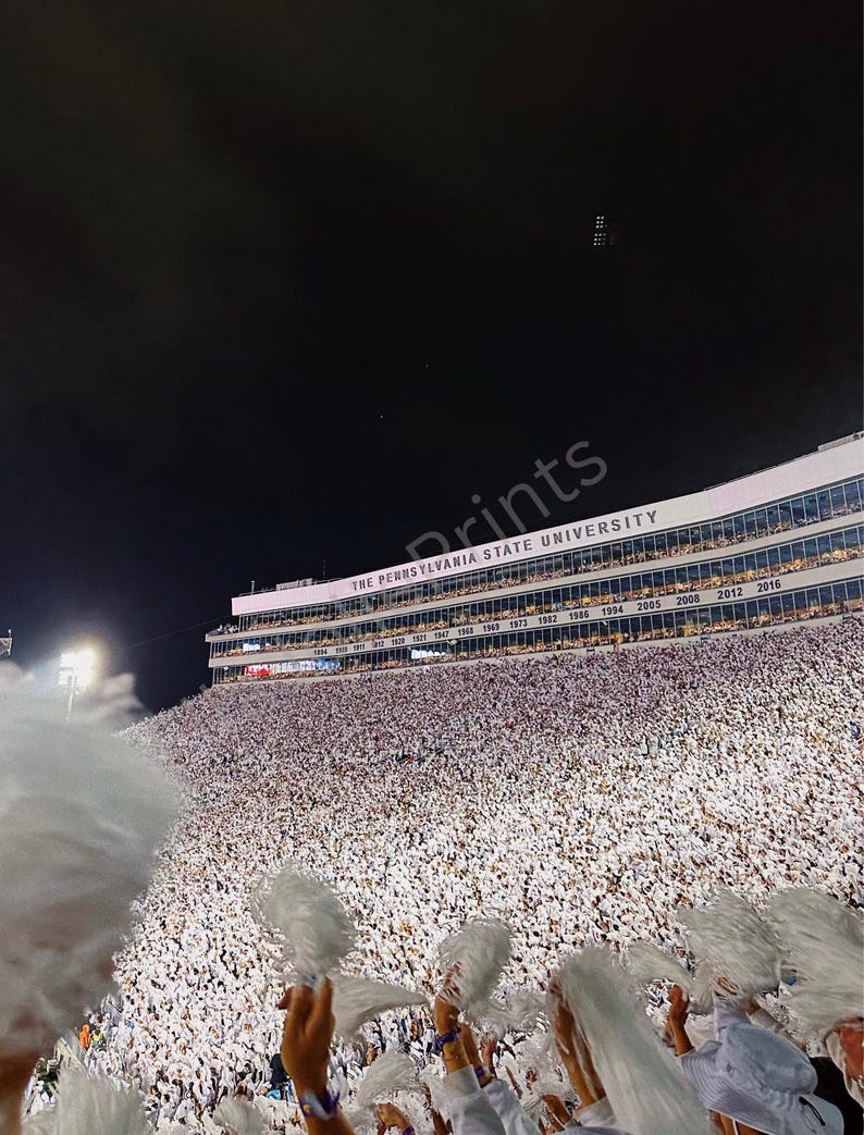 Penn State University Beaver Stadium White Out Game Digital Print image 2