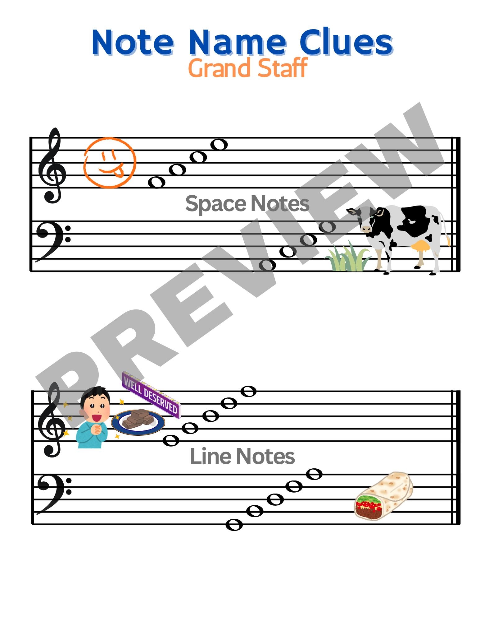 Picture Prompts for Music Staff Note Acronyms - Etsy