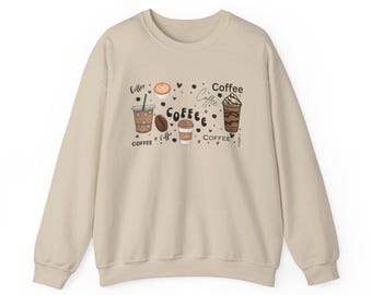 Sudadera para amantes del café, sudadera con café, suéter unisex, jersey de cuello redondo, ropa de café, regalo para amantes del café