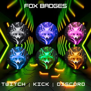 Twitch Fox Sub Badges: Loyalty Cheer Badges (Digital Download)