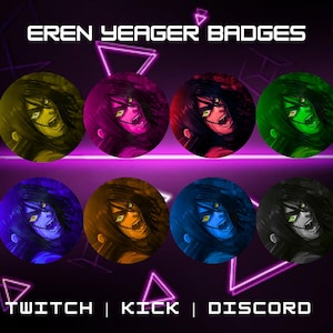 Twitch Subscriber Badges | Anime Character Badges | Bit Badges | Fictional Badges | Perfect For Streaming | Instant Download.