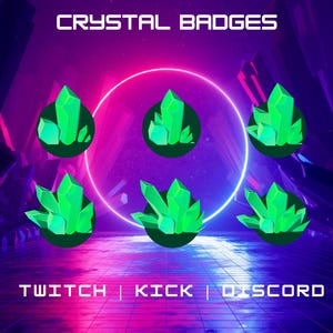 Crystal Twitch Badges: Glowing Subscriber Badges (Digital Download)