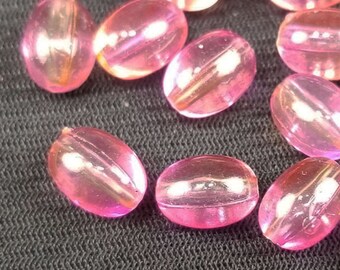 0560 3 Colors 1.5mm hole 80pcs Two-Tone AB OVAL Acrylic Plastic Beads 10mm
