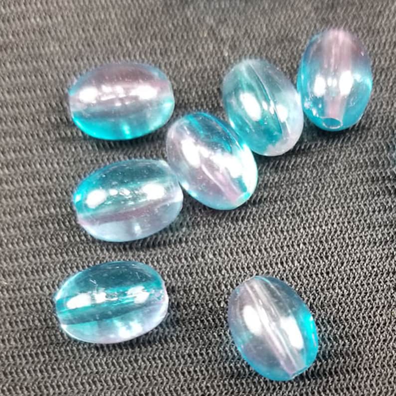 0560 3 Colors 1.5mm hole 80pcs Two-Tone AB OVAL Acrylic Plastic Beads 10mm