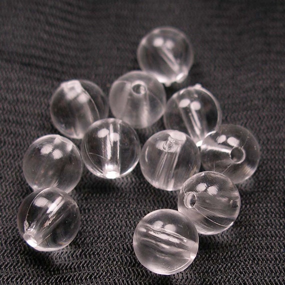 16mm.. 20pcs. Clear. Round Acrylic Slightly IRREGULAR Plastic TRANSPARENT  FISHING Beads. 2mm Hole. 013210 -  Canada