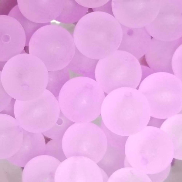 10mm.. 33pcs. Rose Pink FROSTED Round Acrylic Plastic Gumball Jewelry Beads. .5mm hole. 0271  5: 083350 / 5. 083352