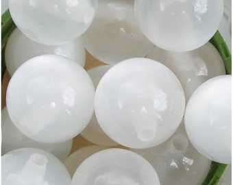 18mm. 10pcs. Candlelight Round CAT EYES Acrylic Plastic Gumball Beads. 2mm hole. 0486  G: 083374