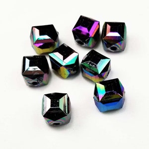 Clearance: 18mm; 17pcs - 20pcs. 2 colors. CUBE Acrylic Plastic Gumball TRANSPARENT AB Beads. Approx. 2mm hole..