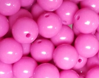 16mm.. 16pcs. Rose Plum Acrylic Plastic Gumball PASTEL Beads. 1mm hole. 0603 7: 082903