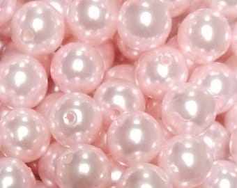 STOCK YOUR STORE: 10mm; 45pcs - 450pcs. 4 colors. Round Acrylic Plastic Pearl Gumball Jewelry Making Beads Approx. 1mm hole..