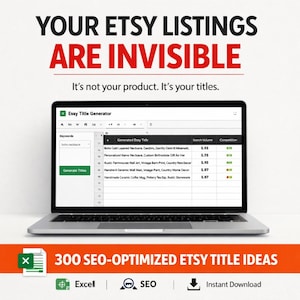 Generador de títulos para anuncios de Etsy: 300 ideas de títulos SEO (descarga digital)