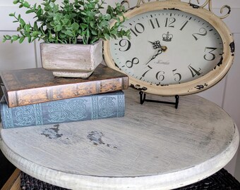 Wood Round Display Riser –Handcrafted with Reclaimed Wood One of a Kind Farmhouse Decor