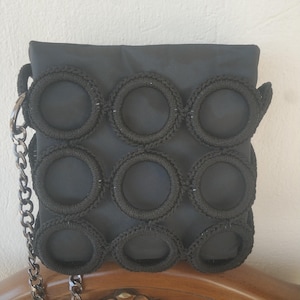 Handbag, crochet ring bag, telephone bag, crossbody bag , 2*6*7 inches