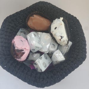 Crochet Cauldron, Halloween decor, home decor, candy bowl, garden decor, witch Cauldron