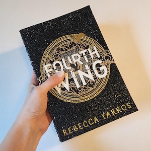 Bedazzled copy of Fourth Wing by Rebecca Yarros, Bedazzled book, Handmade shelf decor, Book nook decor, Handmade special edition