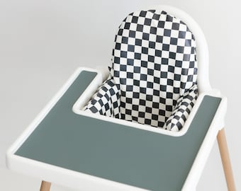 Vegan Leather WIPEABLE Cushion Cover for the IKEA Antilop Highchair // Classic Check