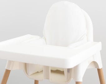 IKEA Highchair Wipeable Cushion Cover - Solid White