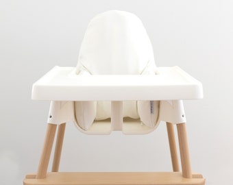 WIPEABLE White Vegan Leather IKEA Highchair Cushion Cover // High Chair Cover for the ANTILOP Support Pillow