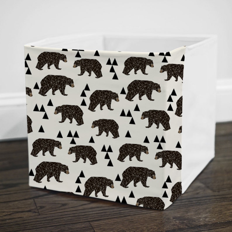 Geometric Bears Storage Bin Cover Fits Into Ikea Kallax Or Expedit Shelf Unit Drona Box