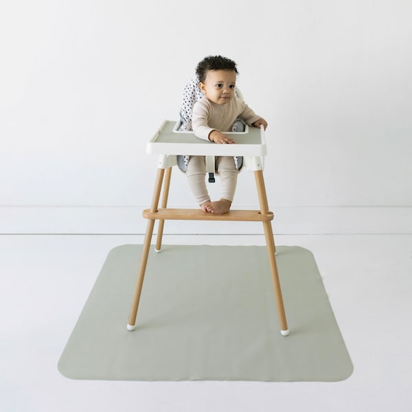 Silicone Floor Mat - Desert Sage // High Chair Mat // Large Silicone Mat