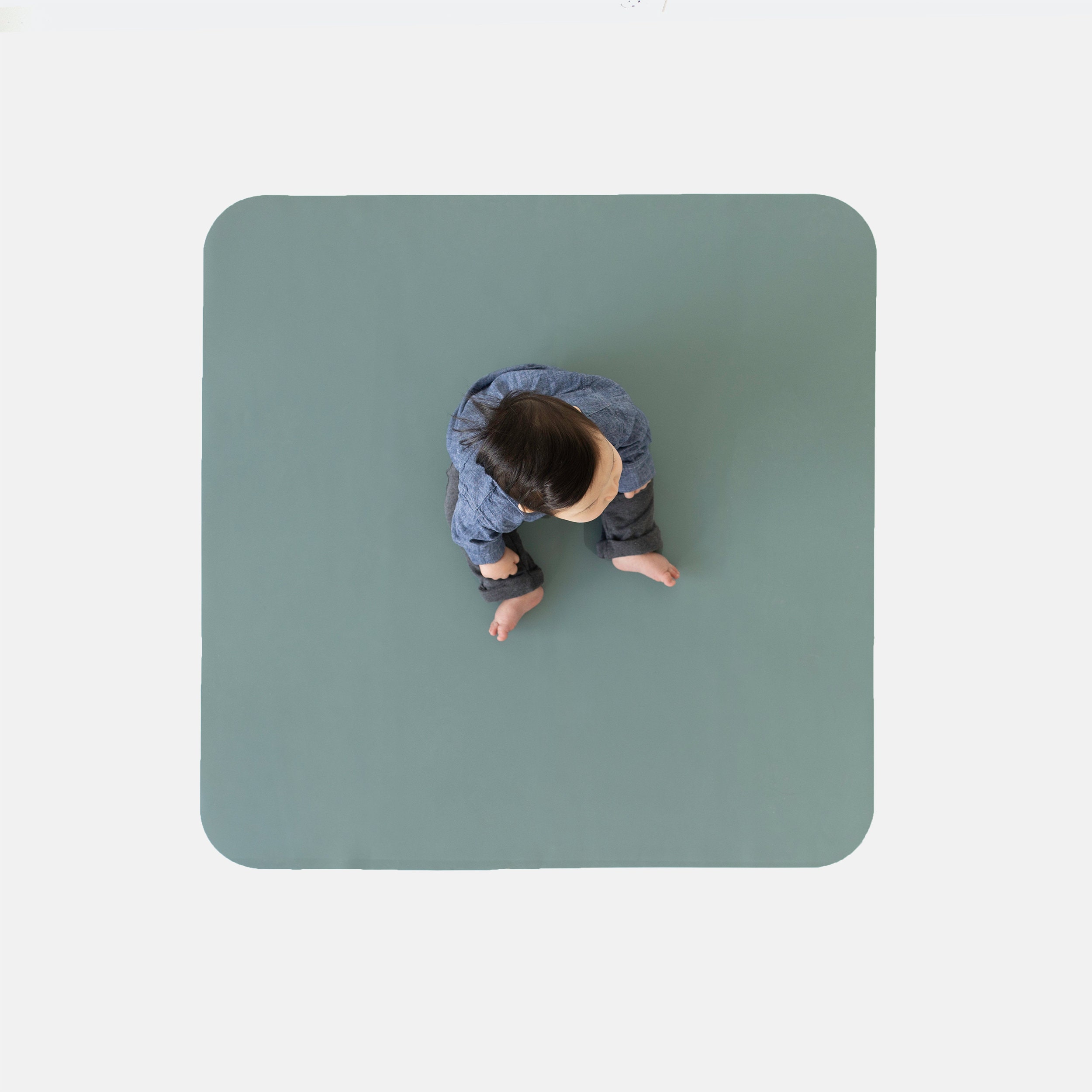 Silicone Floor Mat Faded Jade // High Chair Mat // Large Etsy