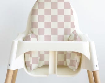 IKEA Highchair Wipeable Cushion Cover - Mauve Check It Out