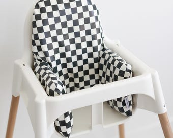 IKEA Highchair Wipeable Cushion Cover - Classic Check