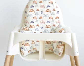 IKEA Highchair Wipeable Cushion Cover - Earthtone Rainbows