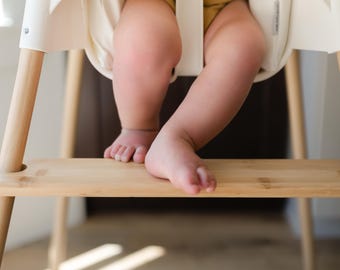 Bamboo Adjustable Highchair Footrest // IKEA Antilop High Chair Foot Rest
