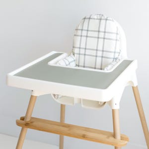 Vegan Leather WIPEABLE Cushion Cover for the IKEA Antilop Highchair // Modern Double Plaid