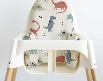 IKEA Highchair Wipeable Cushion Cover - Muted Dinos