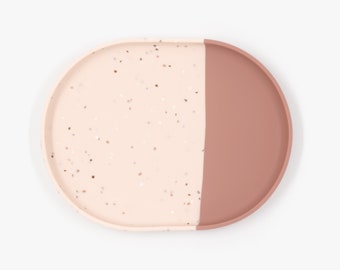 Silicone Plate - Pale Terracotta/Blush Speckle