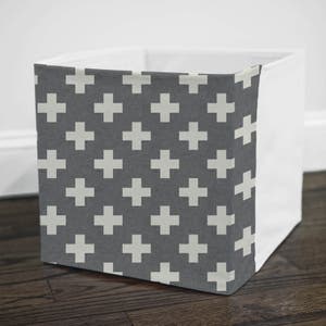 Grey Plus // Storage Bin Cover // Fits into Ikea KALLAX or EXPEDIT shelf unit  // Ikea DRONA Box Cover