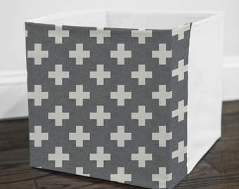 Grey Plus // Storage Bin Cover // Fits into Ikea KALLAX or EXPEDIT shelf unit  // Ikea DRONA Box Cover