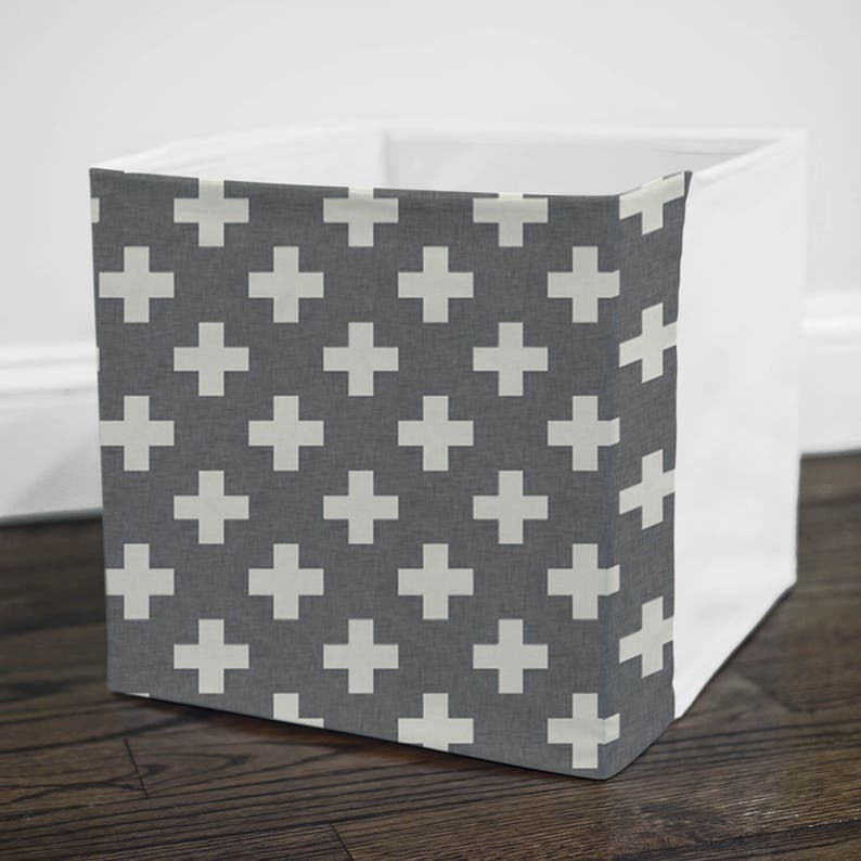 Grey Plus Storage Bin Cover Fits Into Ikea Kallax Or Image 0