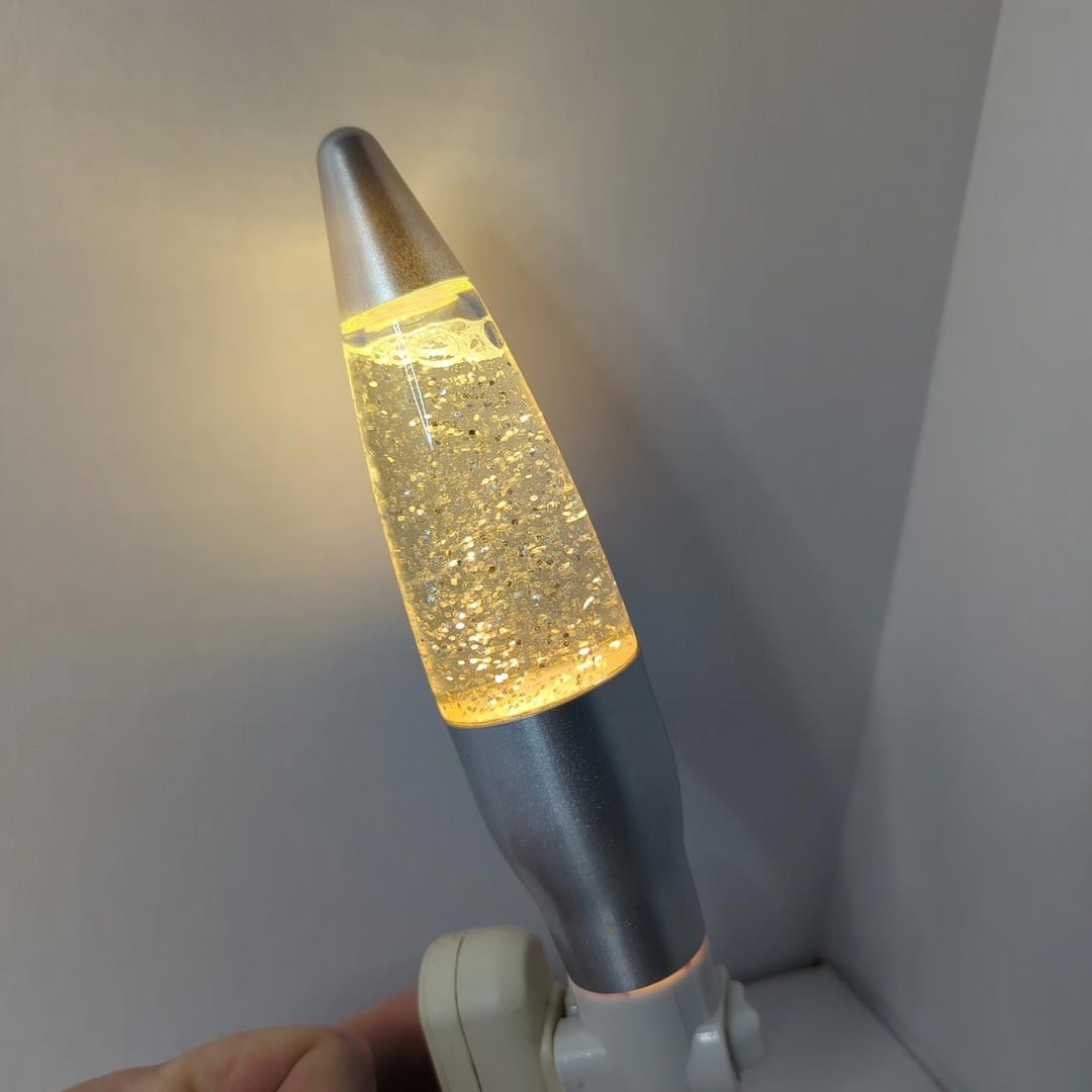 Vintage Silver Glitter Lava Lamp Plug in Wall Night Light W Switch - Etsy