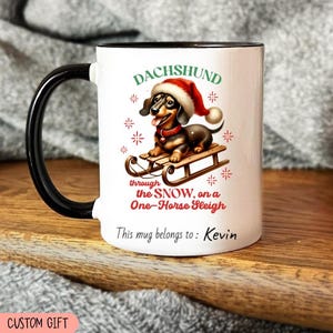 Christmas Daschund Mug, Daschund Gifts, Custom Dog Cup, Custom Daschund Dog Mug, Coffee design mug, Cute christmas dog mug