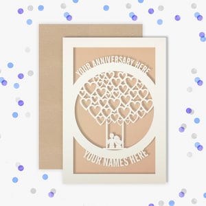 Any year Personalised Wedding Anniversary Card, Anniversary card 1, 2, 3, 4, 5, 6, 7, 8, 12, 13, 14, 16, 17, 19 Anniversary Card for Couple