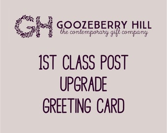 Surclassement postal 1re classe Royal Mail, cartes de voeux Goozeberry Hill, livraison au Royaume-Uni uniquement