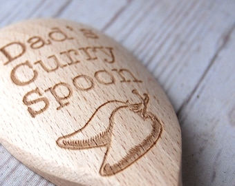 Personalised Father's Day gift wooden Spoon, Foodie gift for Curry Stiring  Birthdays, Chili cookoff