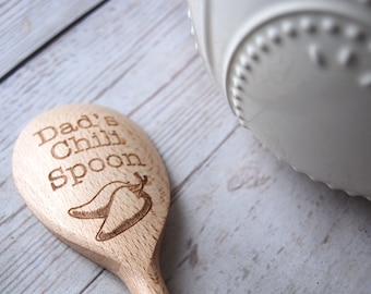 Personalised wooden Spoons ~ Chili Stiring spoon. Great gift for the chili lover in your life ~ Father's Day gift, Birthdays, Chili cookoff